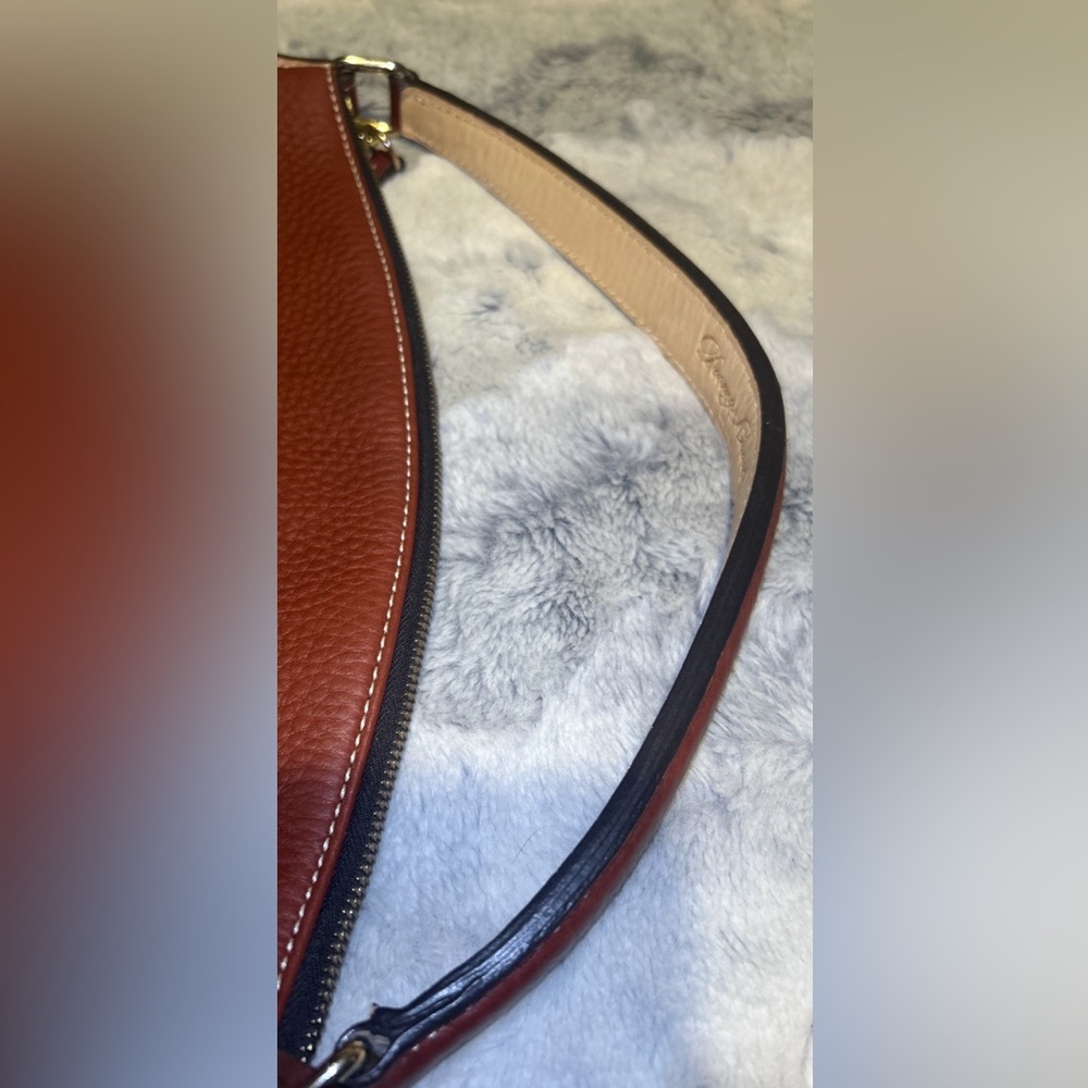 Dooney & Bourke Rich Brown Pebbled Leather Shoulder Bag - Picture 8 of 12